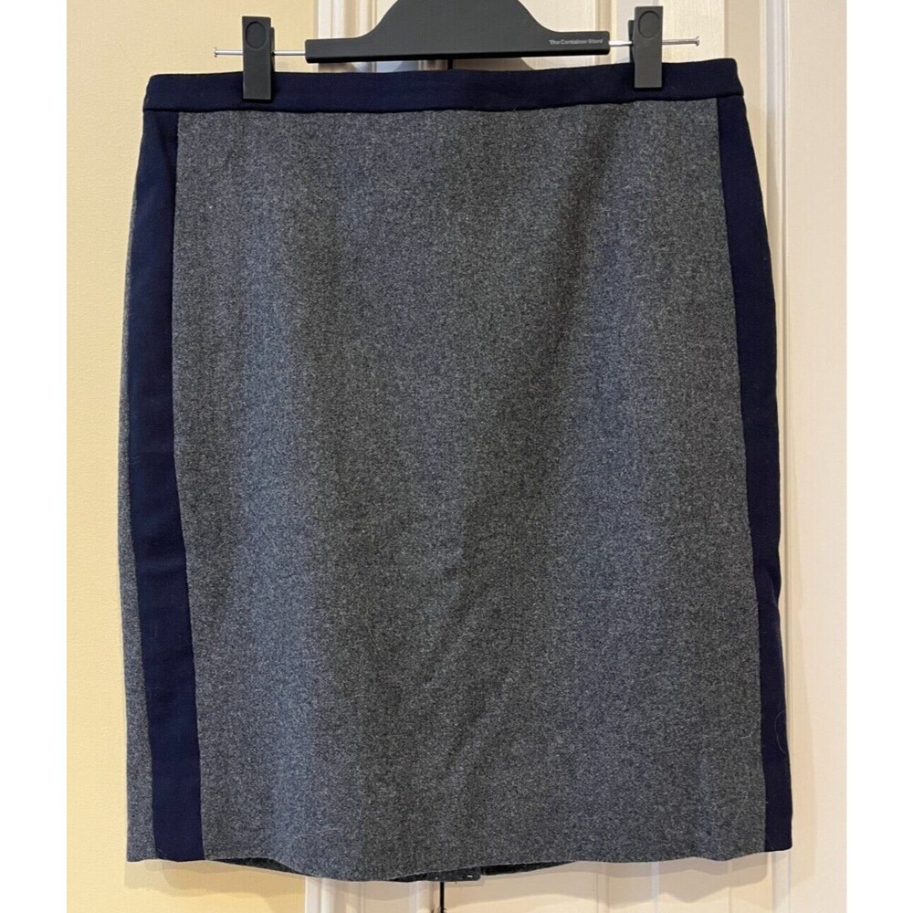 J. Crew Size 10 The Pencil Skirt Gray Navy Wool Poly Viscose Lined NEW J.Crew